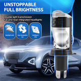 H4/9003 LED Projector Headlight Bulbs, 13600LM 100W 6000K, Plug-and-Play Conversion Kit for Hi/Lo Beam, IP68 Waterproof