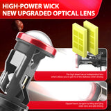 H4 Mini Projector Lens LED Headlight 6000K White 16000LM 130W No Dark Spots Super Bright Driving Light Bulb
