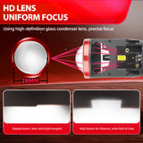 H4 Mini Projector Lens LED Headlight 6000K White 16000LM 130W No Dark Spots Super Bright Driving Light Bulb
