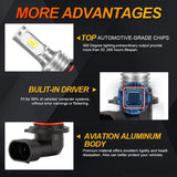 H4 LED Fog Lamp Bulbs IP67 Waterproof Dustproof for Rainy Snowy Foggy Weather