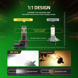 All-in-One H4 H11 9005 9006 H7 LED Headlight Kit, Fanless, 300% Brighter Than Halogen, 6000K 40W 6000LM Daylight White, Non-Polarity, Easy Installation for Off-Road Vehicles
