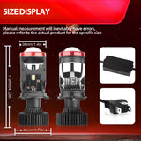 H4 Mini Projector Lens LED Headlight 6000K White 16000LM 130W No Dark Spots Super Bright Driving Light Bulb