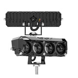 LED Motorcycle Spotlight Set IP67 Waterproof, 24W 2400LM 9-30V Universal, High/Low Beam Dual Color White/Amber Yellow,  Easy Installation for All Motorcycles