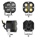 LED Motorcycle Spotlight, RGB Color IP67 Waterproof, 27W 2700LM 9-30V DC, Energy-Saving, Adjustable Bracket, Off-Road & Daily Use