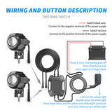 LED Motorcycle Spotlight, 36W 3600LM IP67 Waterproof Dustproof, 9-30V DC, Aluminum Housing, High Lumen, Fit for ATV UTV Motorbike