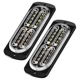 Universal LED Side Marker Clearance Light  12V-24V IPX-4 Steady Lighting Strobe Flash Waterproof for Truck Trailer Lorry Bus Camper, Surface Mount with Reflex Lens