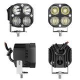 LED Motorcycle Spotlight IP67 Waterproof, 19W 1900LM 9-30V Fit, White/Yellow Dual Beam, Dustproof Shockproof, Off-Road Essential