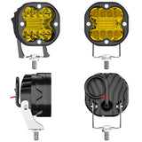Super Bright 3.07 Inch Square LED Work Light IP67 Waterproof 9-30V DC  22W 6000K 3000LM Flood Beam for Offroad Truck Tractor ATV SUV Marine Boat Construction Light
