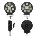 4.33 Inch Round LED Driving Working Light, 26W 4800LM 9-30V Dual Color White+Yellow Compatible, IP67 Sealed Waterproof Structure, High Efficiency Round LED Lamp for Commercial Trucks & Vans