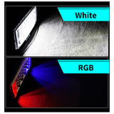 8 Inch Flat Rectangle LED Working Light Strobe Light ,9-30V 204W IP67 Waterproof Multi-Angle Adjustable Bracket, 6000K Daylight LED Lamp Blue Red Strobe Flash Emergency Light for Truck 4x4 SUV ATV