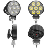 2.52 Inch Round Square Mini LED Working Light, 21W 2100LM 7 3030 SMD, IP67 Waterproof 9-30V, for Motorcycle ATV SUV, Small Size High Brightness, Reverse Backup Light