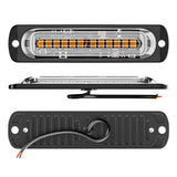 LED Truck Side Lights 12-24V IP67 Waterproof,  12 LED 16 Lighting Mode Strobe Flash Steady Lighting Easy Mount for Heavy Duty Trailer Van