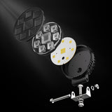 4.33 Inch Round LED Driving Working Light, 26W 4800LM 9-30V Dual Color White+Yellow Compatible, IP67 Sealed Waterproof Structure, High Efficiency Round LED Lamp for Commercial Trucks & Vans