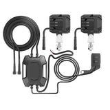 9-30V LED Motorcycle Spotlight, 15W White + Amber Dual Color IP67 Waterproof Shockproof, Anti-Glare Lens, Universal for Motorbike Scooter Off-Road Vehicles