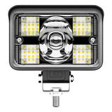 4.33 Inch Rectangular LED Work Light Dual Color White+Amber Yellow IP67 Waterproof Dustproof 9-30V DC 78W 12000LM Spot Beam LED Work Light for Car Motorcycle RV Camper Tractor Utility Vehicle