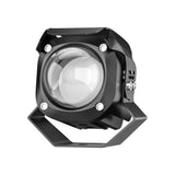 LED Motorcycle Spotlight IP67 Waterproof, 9-30V Universal, 15W 1500LM High/Low Beam, Dual Color White+Amber, Perfect for Night Riding Safety