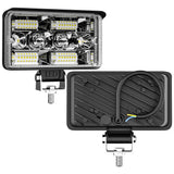 5.91 Inch Rectangle LED Working Light Dual Color White+Yellow, 9-30V DC 130W 12000LM Universal Wide Voltage, IP67 Waterproof Dustproof Anti-Vibration, Long Strip Rectangle Flood Lamp for Off-Road Truck Trailer Construction Vehicle