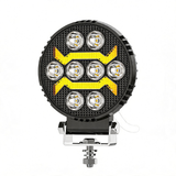 4.33 Inch Round LED Work Light, 18W 1800LM 9-30V Wide Voltage Driving Lamp, Dual Color White+Amber Yellow IP67 Dustproof Waterproof Daylight White Lighting, Heavy Duty Round Pod Light for 4x4 Offroad Vehicle & Industrial Use