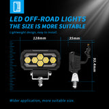 5.04 Inch Rectangle LED Working Light DRL Dual Color White + Yellow, 28W 9-30V 2800LM IP67 Waterproof Low Profile Design, Combo Beam Offroad Working Lamp for Car Grille Bumper Mount 4X4 Vehicles