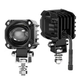 9-30V LED Motorcycle Spotlight, 15W White + Amber Dual Color IP67 Waterproof Shockproof, Anti-Glare Lens, Universal for Motorbike Scooter Off-Road Vehicles