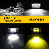 5.91 Inch Rectangle LED Working Light Dual Color White+Yellow, 9-30V DC 130W 12000LM Universal Wide Voltage, IP67 Waterproof Dustproof Anti-Vibration, Long Strip Rectangle Flood Lamp for Off-Road Truck Trailer Construction Vehicle