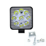3.31 Inch Square LED Maintenance Working Light, 27W 1000LM Spot Beam 9-30V Portable Wide Voltage Design, IP67 Drop Resistant Waterproof, Handy Square LED Lamp for Garage Repair Field Engineering Work