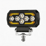 5.04 Inch Rectangle LED Working Light DRL Dual Color White + Yellow, 28W 9-30V 2800LM IP67 Waterproof Low Profile Design, Combo Beam Offroad Working Lamp for Car Grille Bumper Mount 4X4 Vehicles
