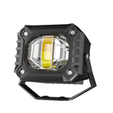 LED Motorcycle Spotlight, IP67 Waterproof, 15W 1500LM 9-30V DC, High Power Dual Color White Amber Yellow, Anti-Glare Lens, Night Riding Safety Essential