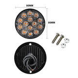 3.15 Inch Round LED Truck Side Marker Lights Emergency Warning Light, Steady Lighting + Strobe Flash14 LED 1000LM IPX-4 Waterproof, All-Weather for Van RV Semi Truck