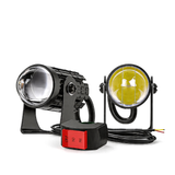 High Power LED Motorcycle Spotlight, IP67 Waterproof, 15W 1500LM 9-30V DC, Dual Color White/Yellow Spot Beam, Easy Installation for All Motorcycles
