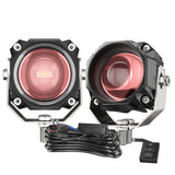 LED Motorcycle Spotlight IP67 Waterproof, 9-30V Universal, 20W 2000LM High/Low Beam, Dual Color White+Amber, Universal for Motorbike Scooter Off-Road Vehicles