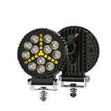 4.33 Inch Round  LED Working Light DRL, 9-30V 19W 1900LM IP65 Waterproof Dustproof Offroad Lamp, High Visibility White Light for Trailer RV Camper Van Outdoor Camping