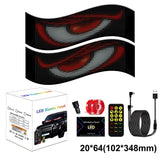 2PCS 13.7"x4.01" Devil Eyes Light for Windshield – Flexible LED Screen 20*64 Pixel Dual Screen Sync, LED Eyes for Cars/Trucks/SUVs/RV, App Controlled Animated Windshield LED with Custom Text & Graphics