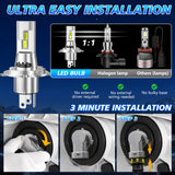 H11 H8 H9 H1 H7 H4 9005 9006 LED Headlight Bulbs Fanless Plug and Play 1:1 Mini Design 56W 7600LM Universal for Motorcycles and Cars