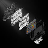 4.33 Inch Square LED Working Light DRL, 9-30V 17W IP67 Dustproof Waterproof Combo Beam Outdoor Work Lamp, Durable Aluminum Housing Offroad Lighting for Tractor Trailer Farm Machinery