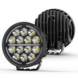 7.01 Inch Round LED Working Light + DRL 5 Lighting Mode 60W 9-30V IP67 Waterproof Dustproof Offroad Lamp, High Visibility White Light for Trailer RV Camper Van Outdoor Camping