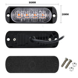 12-24V Universal LED Truck Side Marker Lights, 4 LED IPX-4 Waterproof Steady Strobe Flash, All-Weather Durable