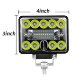 4 Inch Rectangle LED High Lumen Work Light, 2800LM 54W 9-30V IP67 Heavy Duty Fully Sealed, Durable Rectangle Driving Lamp for Excavator Tractor 4x4 Overland Vehicles