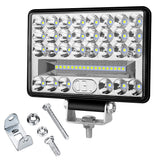Square LED Working Light, 144W 7200LM, Spot Beam + Flood Beam IP67 Waterproof, 9-30V Wide Voltage, for Construction Vehicle Farm Work Night Driving, Long Lifespan 50,000H