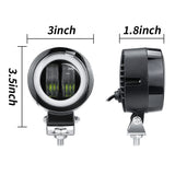 LED Motorcycle Spotlight + DRL, IP67 Waterproof, 20W 1800LM 9-30V DC, High Lumen, Energy-Saving, Easy DIY Installation for All Motorcycle Models