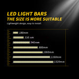7.09 - 51.97 Inch Slim Straight LED Off Road Light Bar 36W-300W 1200-10000LM, Super Bright Spot Beam, IP67 Waterproof 9-36V, for Truck SUV Jeep Wrangler, Off Road Long Distance Light