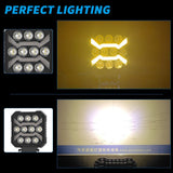 4.33 Inch Square LED Working Light DRL, 9-30V 17W IP67 Dustproof Waterproof Combo Beam Outdoor Work Lamp, Durable Aluminum Housing Offroad Lighting for Tractor Trailer Farm Machinery