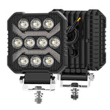 4.33 Inch Square LED Working Light DRL, 9-30V 17W IP67 Dustproof Waterproof Combo Beam Outdoor Work Lamp, Durable Aluminum Housing Offroad Lighting for Tractor Trailer Farm Machinery