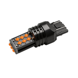 7443 W21/5W LED Bulb 12V 3030 15 Leds Super Bright Amber Stop Red Tail Light Turn Signal Light Blinker Brake Reversewith Heat Sink