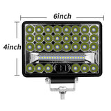 Square LED Working Light, 144W 7200LM, Spot Beam + Flood Beam IP67 Waterproof, 9-30V Wide Voltage, for Construction Vehicle Farm Work Night Driving, Long Lifespan 50,000H