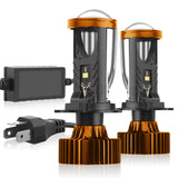 H4 Bi-LED Lens Headlight Bulb 6000K White 90W 14000LM Super Bright IP68 Waterproof for Sedan Hatchback Pickup