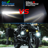 LED Motorcycle Spotlight IP67 Waterproof, 9-30V 24W 2400LM Dual Color White + Amber Yellow, Aluminum Housing, Heat Dissipation, Auxiliary Light for Night Riding