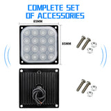 3.35 Inch Square LED Truck Side Marker Lights Emergency Warning Light, IPX-4 Waterproof 12-24V DC, 6W 16 LED Strobe Flash Energy Saving for Semi Truck Pickup RV Car SUV