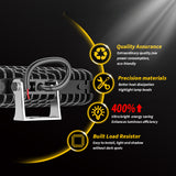 5.91 Inch LED Off Road Bar 48W 1200LM, Flood Beam, IP67 Waterproof, 9-30V for Heavy Duty Truck, Off Road Mine Construction Site
