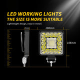 4.25 Inch Mini Square LED Working Light, 123W 3200LM IP67 Waterproof Dust Resistant Spot Light, Universal 12V Offroad Accessory for Motorcycle ATV UTV Off-Road Riding